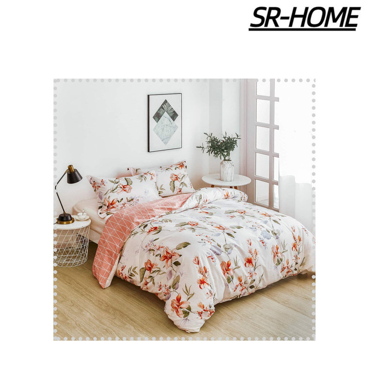SRHOME Cotton Floral Duvet Cover Set Wayfair Canada